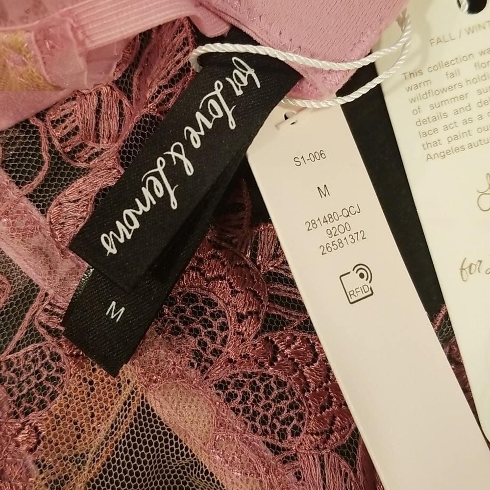 💕FOR LOVE AND LEMONS💕 Grace Bodysuit ~ Mauve Lace Medium M NWT - Picture 12 of 13